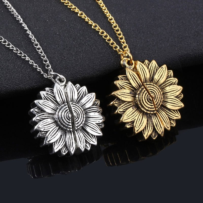 STORAZONE Jewerly You Are My Sunshine Sunflower Necklace Women Men