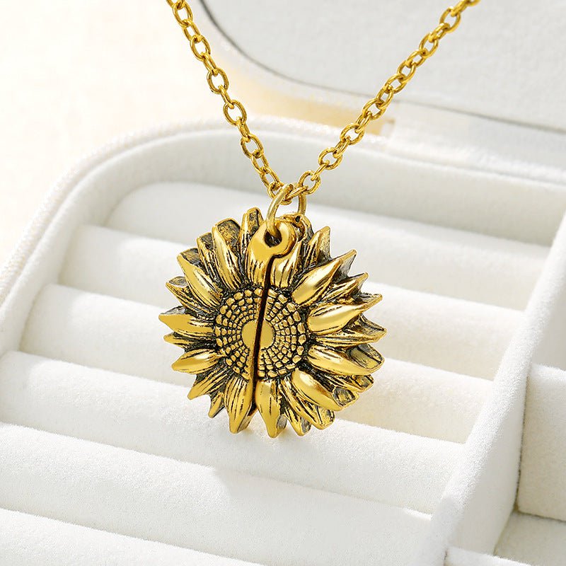 STORAZONE Jewerly You Are My Sunshine Sunflower Necklace Women Men