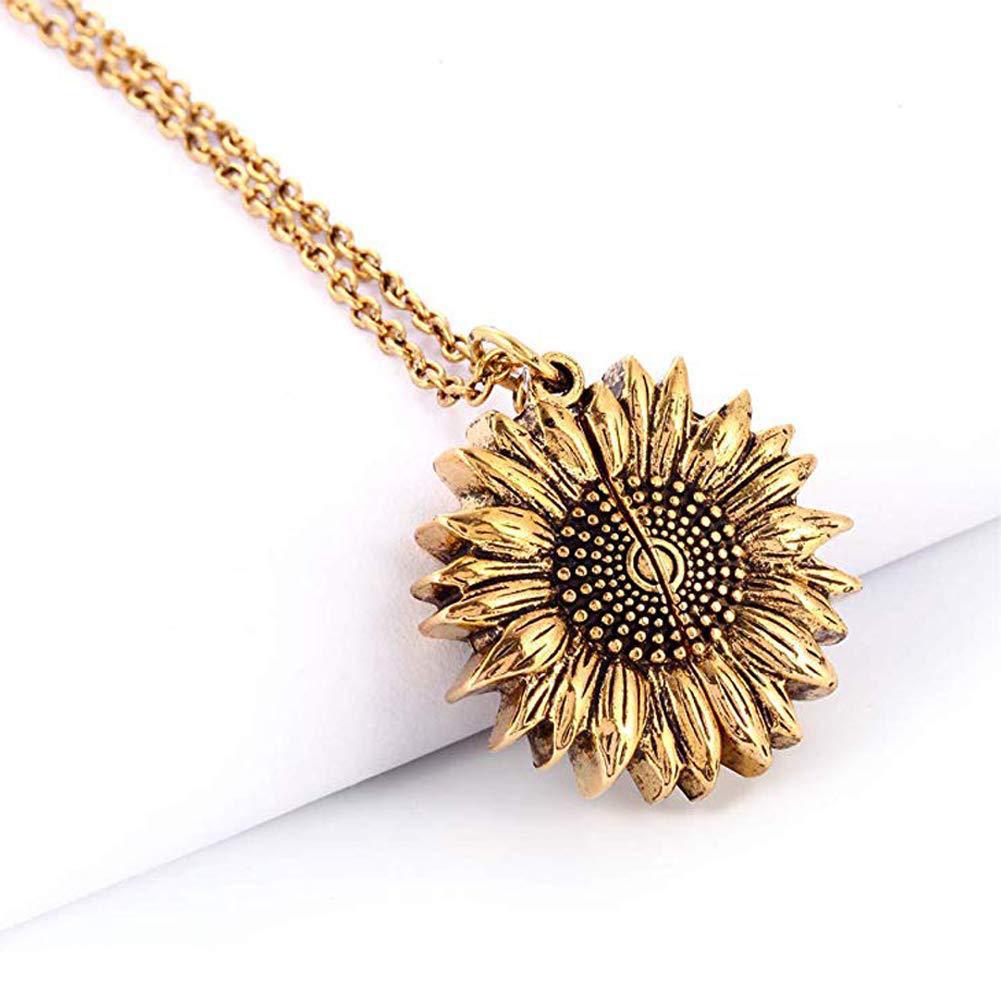 STORAZONE Jewerly You Are My Sunshine Sunflower Necklace Women Men