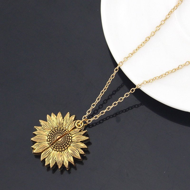 STORAZONE Jewerly You Are My Sunshine Sunflower Necklace Women Men