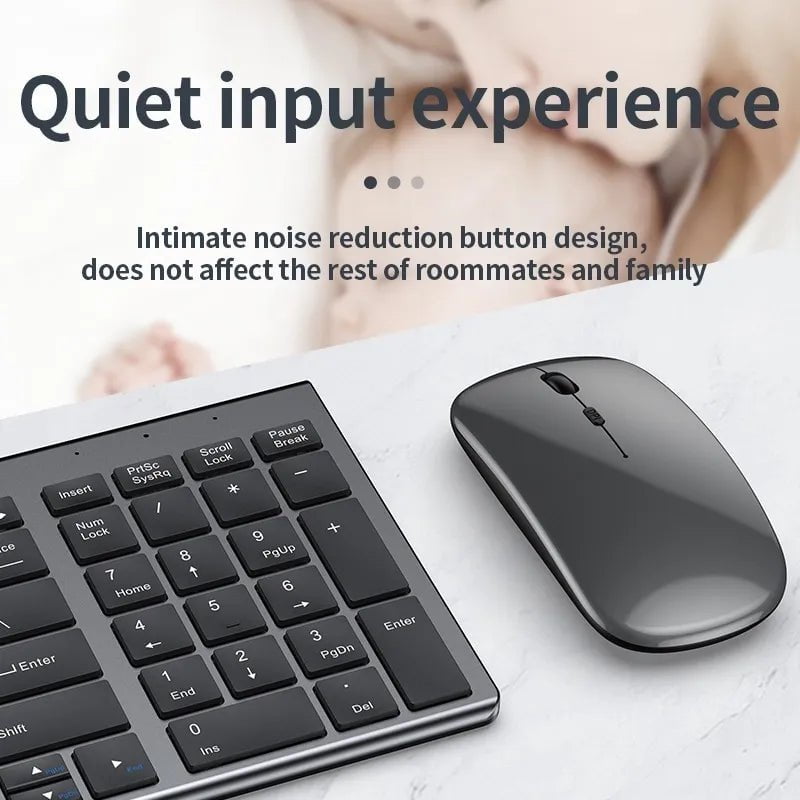 Storazone Jomaa Slim Rechargeable Bluetooth Keyboard and Mouse Set for Laptop Computer 2.4G USB Wireless Keyboard and Mouse Combo