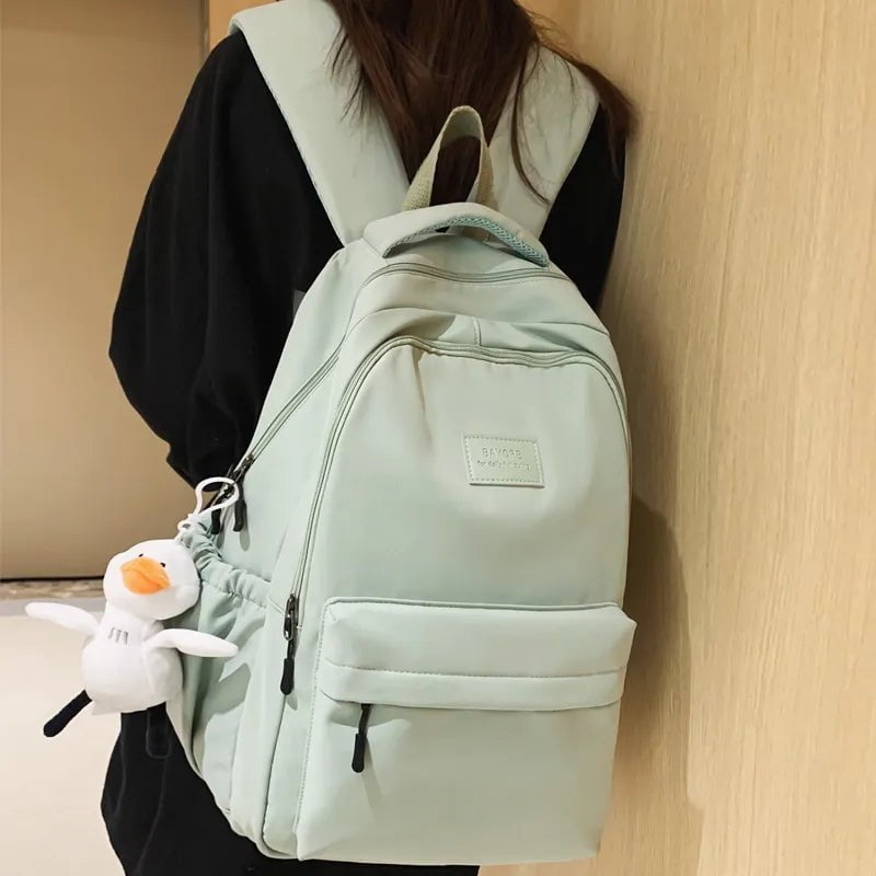 Storazone JOYPESSIE Waterproof Teenage Bookbag Nylon Rucksack Fashion Girl Backpack Women Shoulder Bag High School Schoolbag Black Mochila