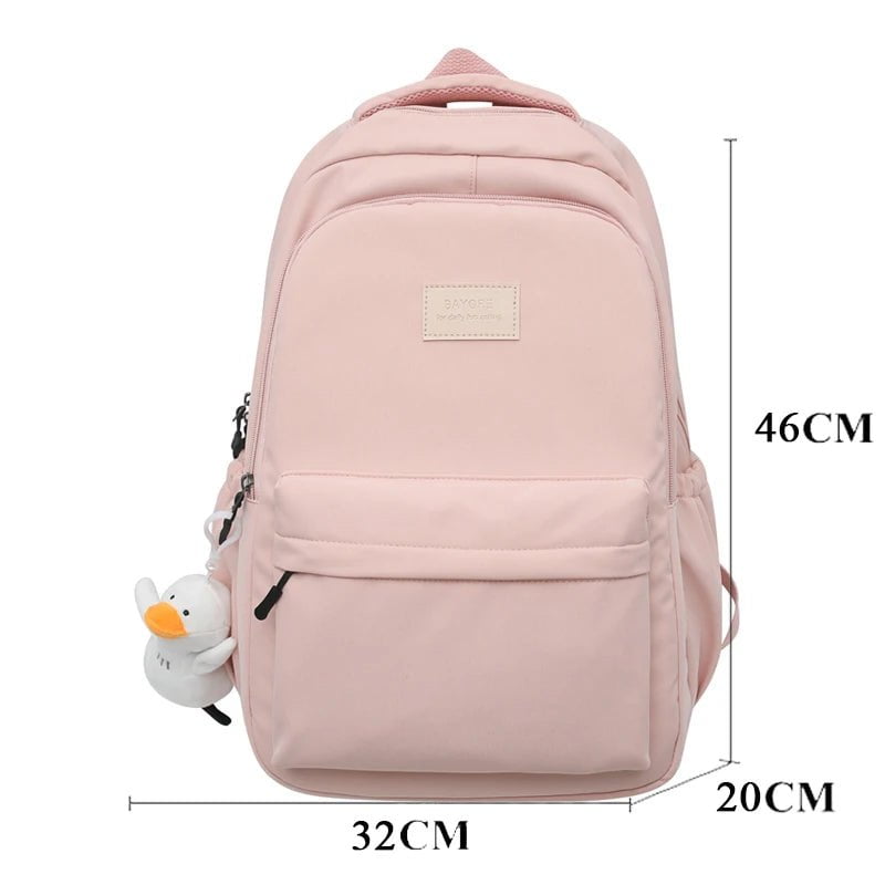 Storazone JOYPESSIE Waterproof Teenage Bookbag Nylon Rucksack Fashion Girl Backpack Women Shoulder Bag High School Schoolbag Black Mochila