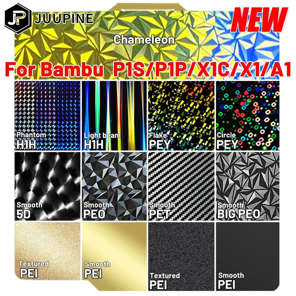 Storazone Juupine For Bambu Lab Build Plate Bambulab P1s Textured Pei Sheet Pey Peo H1H 257x257 Build Plate Bambu Labs X1C P1P Upgrades