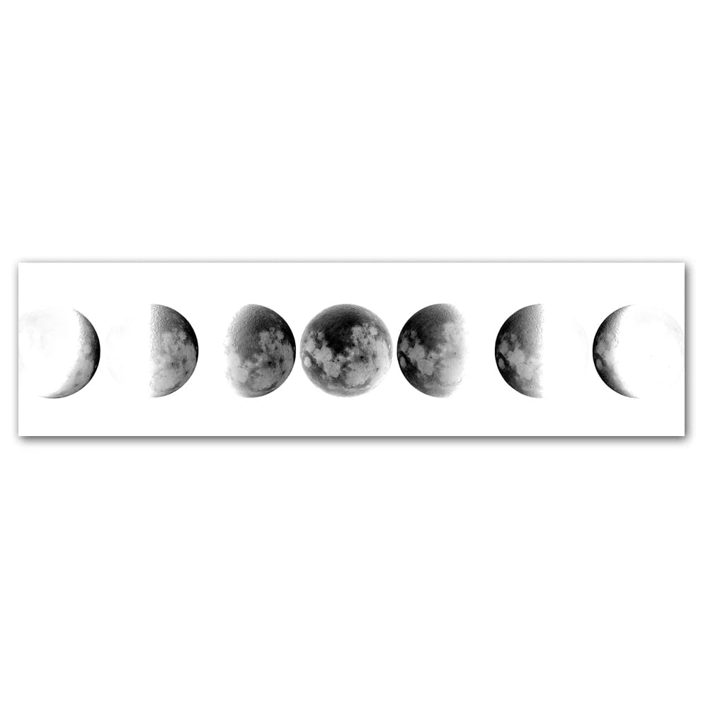 Storazone jy0957-1 / 20x80cm Wall Art Moon Phase Black White Posters Aesthetic Canvas Art Prints Abstract Painting Wall Picture for Living Room Home Decor