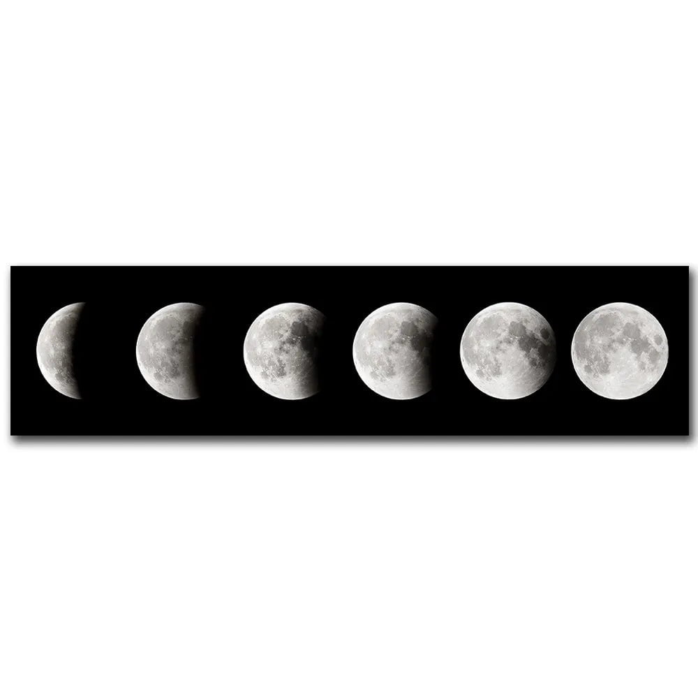 Storazone jy0957-2 / 20x80cm Wall Art Moon Phase Black White Posters Aesthetic Canvas Art Prints Abstract Painting Wall Picture for Living Room Home Decor