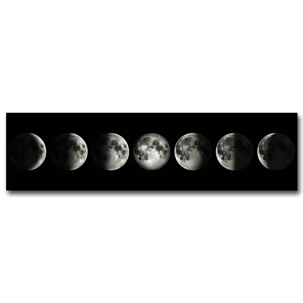 Storazone jy0957 / 20x80cm Wall Art Moon Phase Black White Posters Aesthetic Canvas Art Prints Abstract Painting Wall Picture for Living Room Home Decor