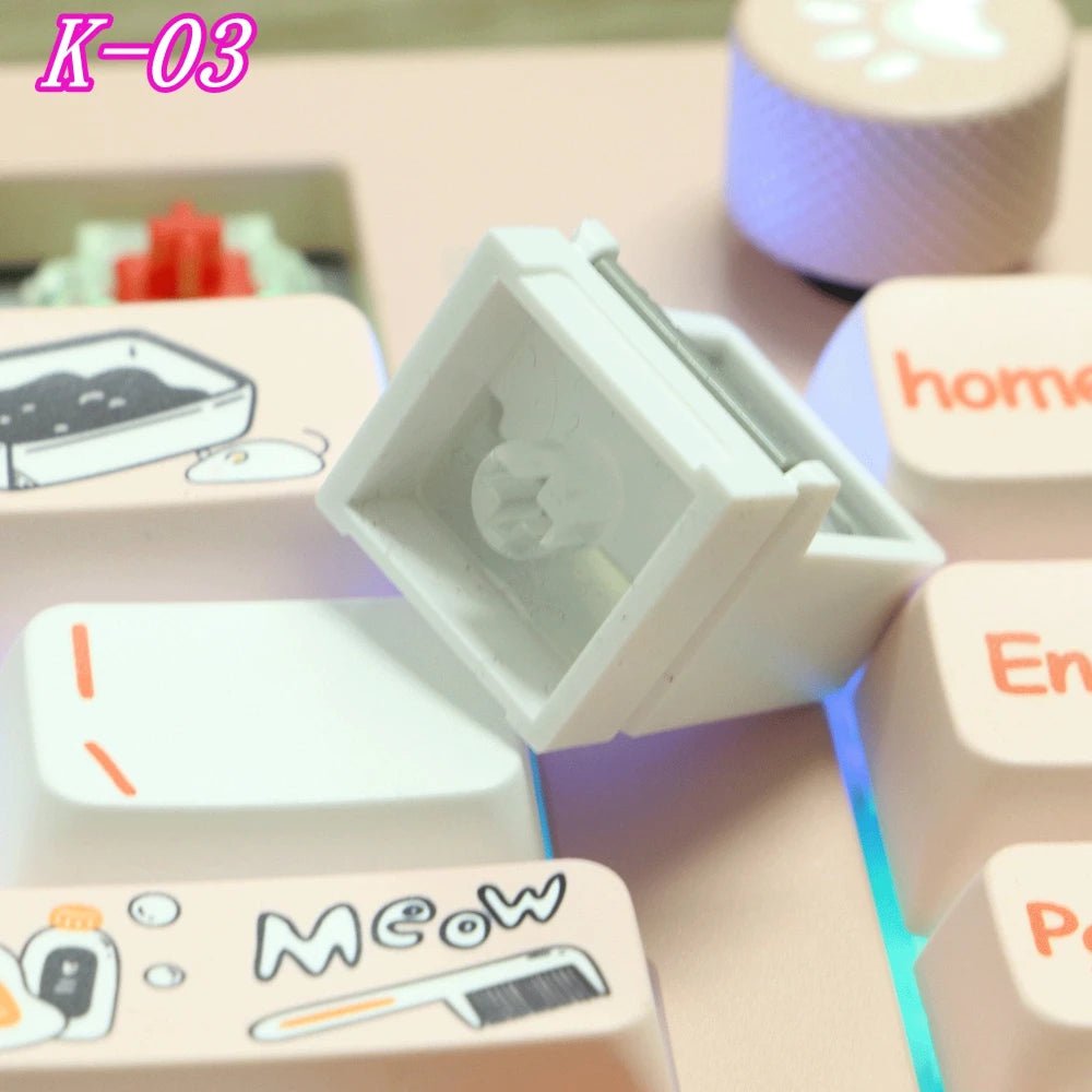 Storazone K-04 Keyboard Keycaps 3In1 For Mechanical Classic Retro Cute Transparent Key Cap Suit Cute Button Personalized Keycaps