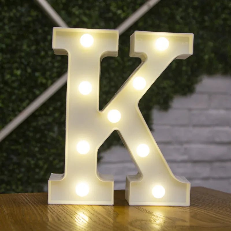 Storazone K / 22cm Luxury Alphabet Letter LED Lights Luminous Number Lamp  Battery Night Light for Home Wedding Birthday Christmas Party Decoration