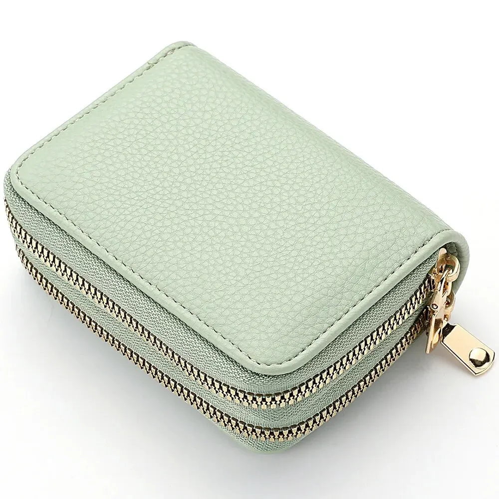 Storazone k3239 Light green Women Zipper Short Style Purse Lychee Pattern Fashion Large Capacity Multi Card Slot Coin Purse With Zipper