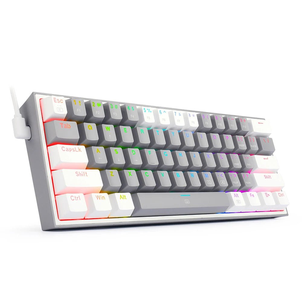 Storazone K617RGB-GW / Red Switch REDRAGON Fizz K617 RGB USB Mini Mechanical Gaming Wired Keyboard Red Switch 61 Key Gamer for Computer PC Laptop detachable cable