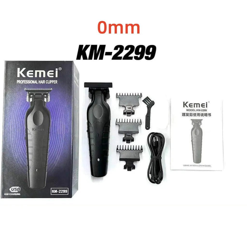 Storazone Kemei 2299 Barber Cordless Hair Trimmer 0mm Zero Gapped Carving Clipper Detailer Professional Electric Finish Cutting Machine