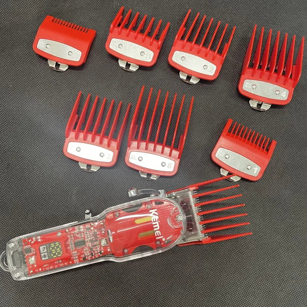 Storazone Kemei Hair Clipper Limit Comb Guide Attachment Size Barber Replacement 1.5/3/4.5/6/10/13/19/25/mm 8pcs Set For 1990 809A 1761