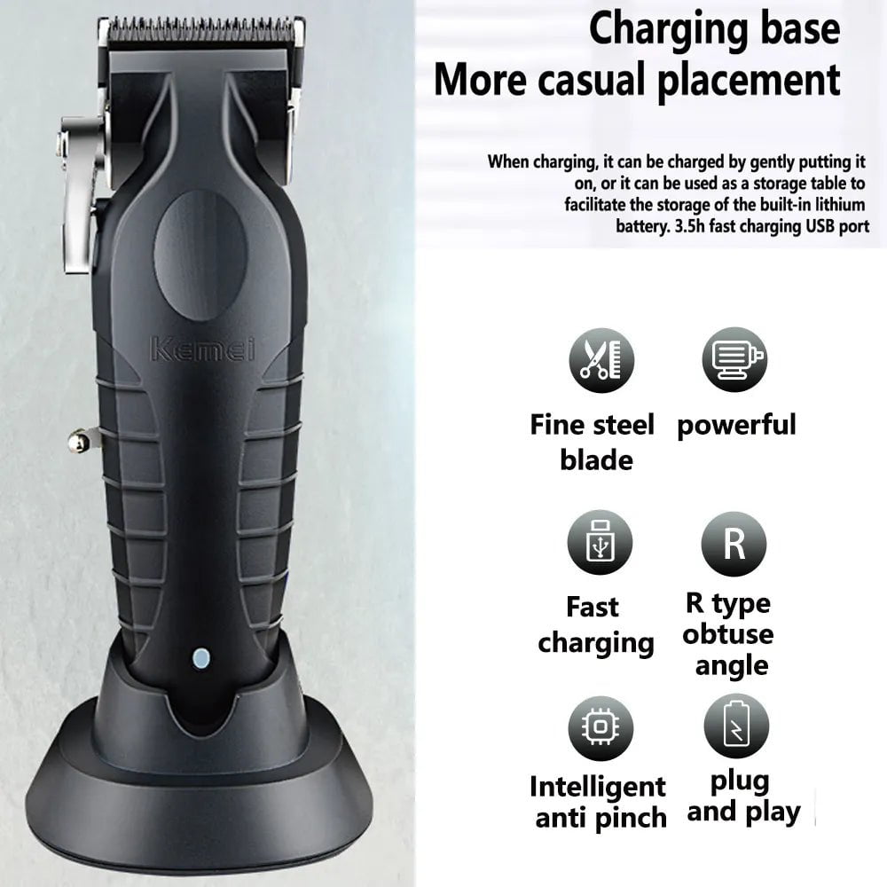 Storazone Kemei Professional Hair Clipper For Men Adjustable Cordless Electric Hair Trimmer Rechargeable Hair Cutting Machine Lithium