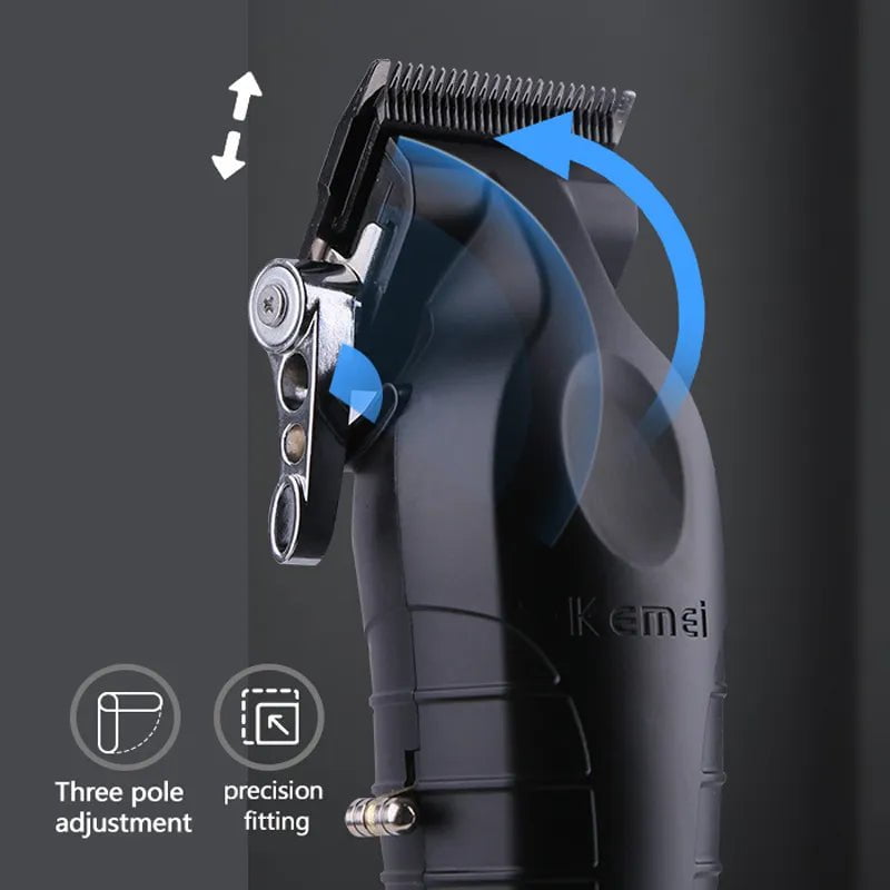 Storazone Kemei Professional Hair Clipper For Men Adjustable Cordless Electric Hair Trimmer Rechargeable Hair Cutting Machine Lithium