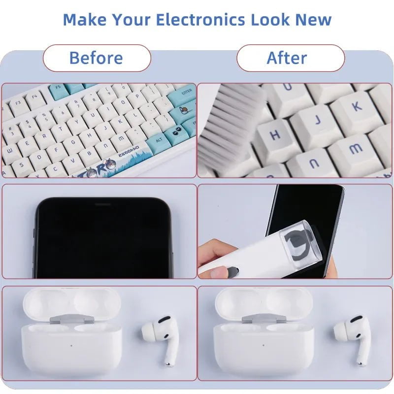 Storazone Keyboard Cleaning Kit 7-in-1 Laptops Cleaner with Keycap Puller, Multifunctional Keyboard Brush Cleaning Set for Airpods Phone