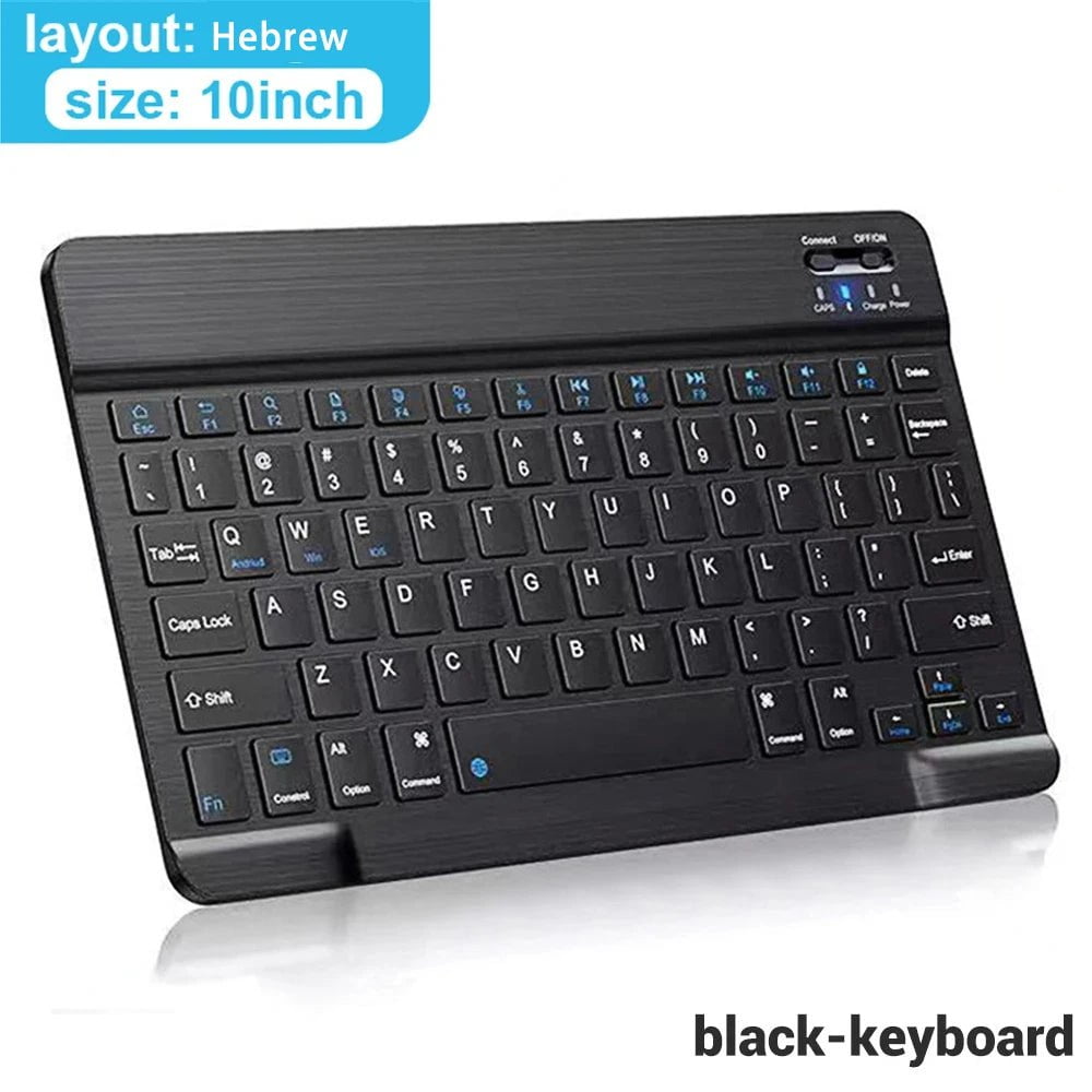 Storazone keyboard Hebrew Bluetooth Wireless Keyboard Mouse For IOS Android Windows Tablet For iPad Air Mini Pro Spanish Korean Portugal Russian Keyboard