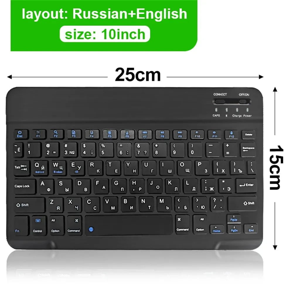 Storazone keyboard Russian Bluetooth Wireless Keyboard Mouse For IOS Android Windows Tablet For iPad Air Mini Pro Spanish Korean Portugal Russian Keyboard