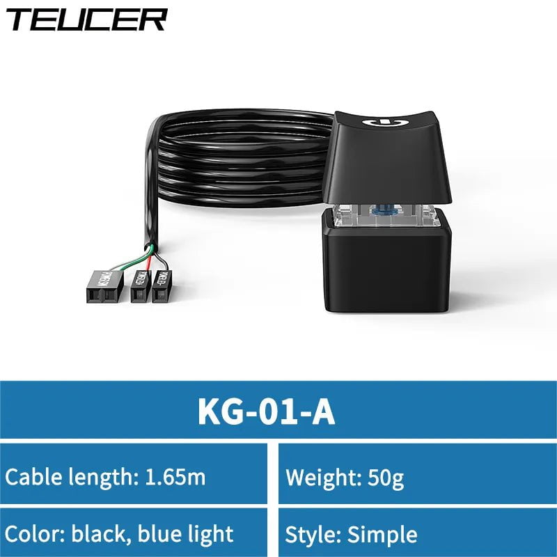 Storazone KG-01-1.65 TEUCER 1.65/5/10M Colorful LED Computer Desktop Switch PC Motherboard External Start Power On/Off Button Extension Cable