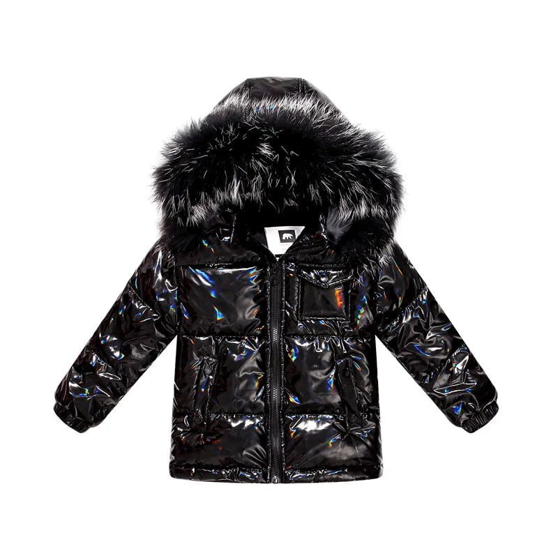 Storazone KH / 12 (11-12Y) Unisex winter coat down jacket for boys clothes 2-14 y children's clothing thicken outerwear & coats with nature fur parka kids