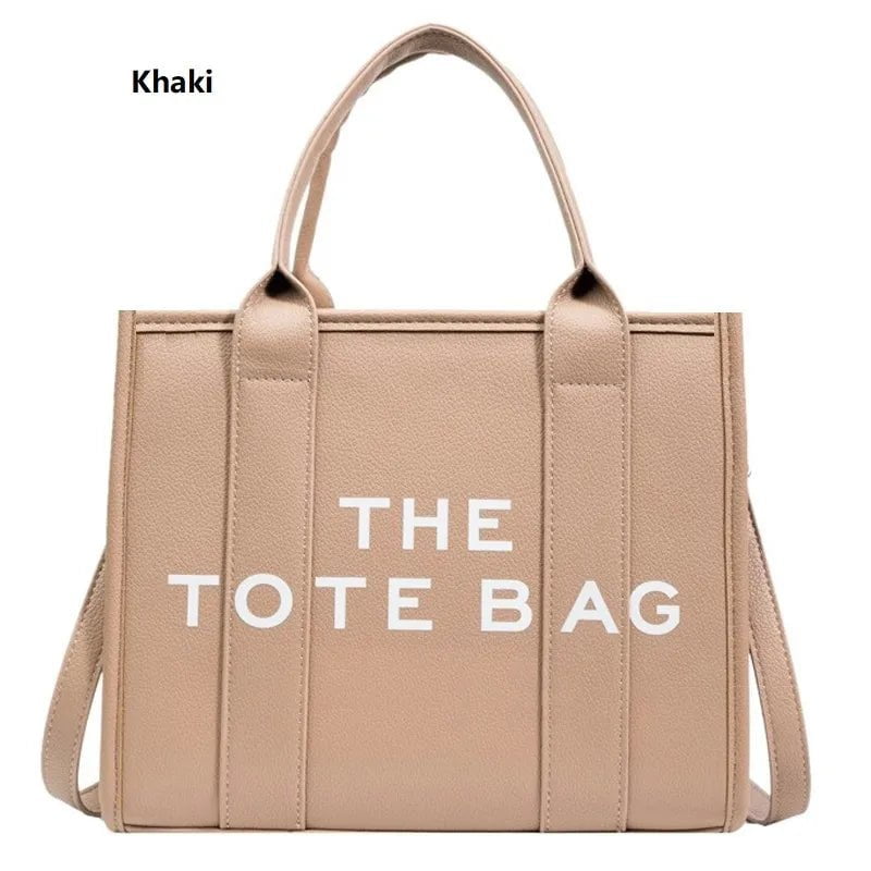 Storazone Khaki / (20cm<Max Length<30cm) The Tote Bag For Women, Trendy PU Leather Handbag, Top Handle Satchel Purse, Casual Crossbody Bag