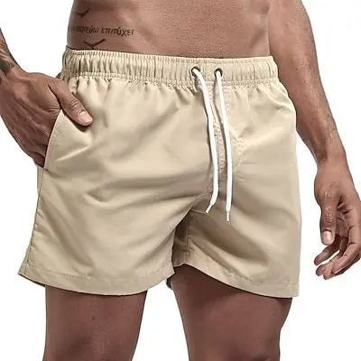 Storazone Khaki / L Swim Trunks Swim Shorts for Men Quick Dry Board Shorts Bathing Suit Breathable Drawstring With Pockets for Surfing Beach Summer