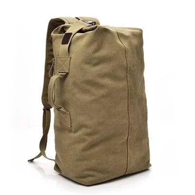 Storazone Khaki / Small 26x45x20cm Man Travel Backpack Large Capacity Mountaineering Hand Bag High Quality Canvas Bucket Shoulder Bags Men Backpacks