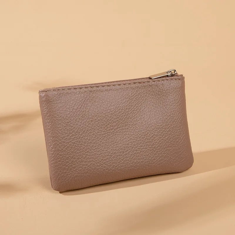 Storazone Khaki4 Solid Color PU Leather Small Wallet for Women Short Simple Women's Purse with Buttons Ultra Thin Credit Card Bag Coin Purse