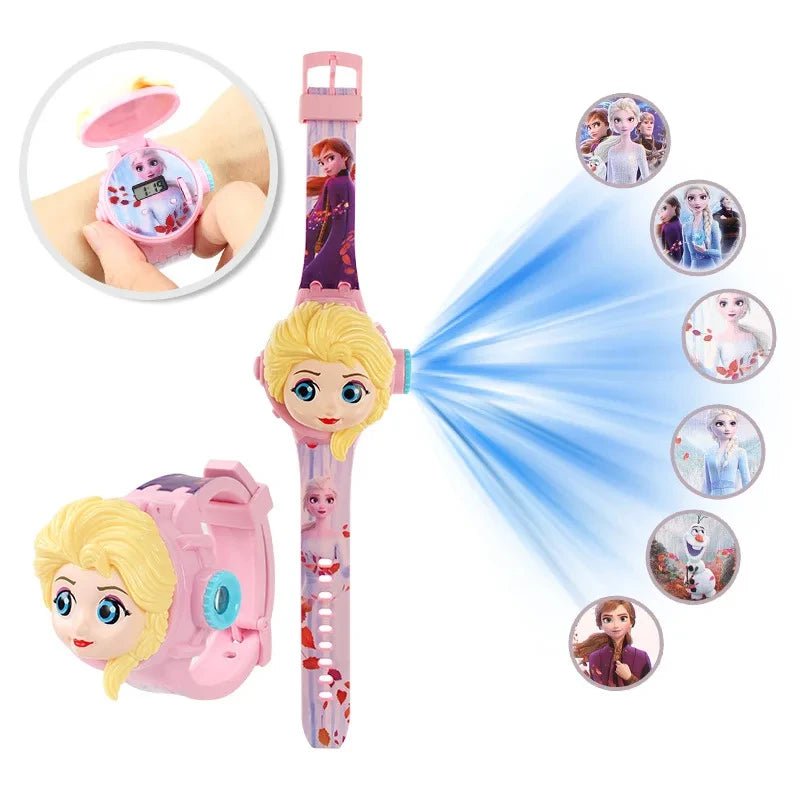Storazone Kid Cartoon Cool Ptojectio Watch Boy Unicorn Princess  Flash Electronic Digital Student Toy Clock