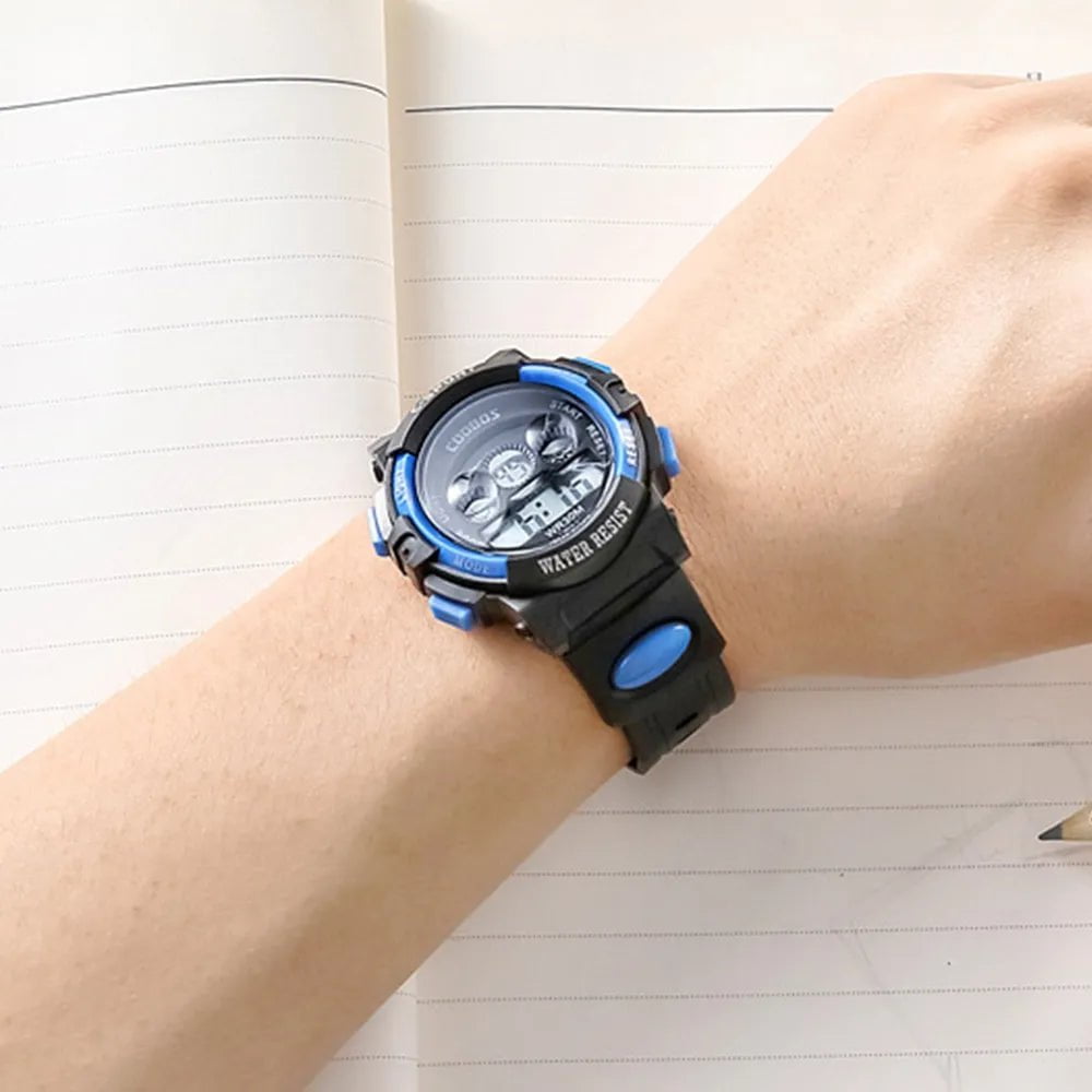 Storazone Kids Electronic Watches Color Luminous Dial Life Waterproof Multi Function Luminous Aalarm Clocks Watch For Boys And Girls