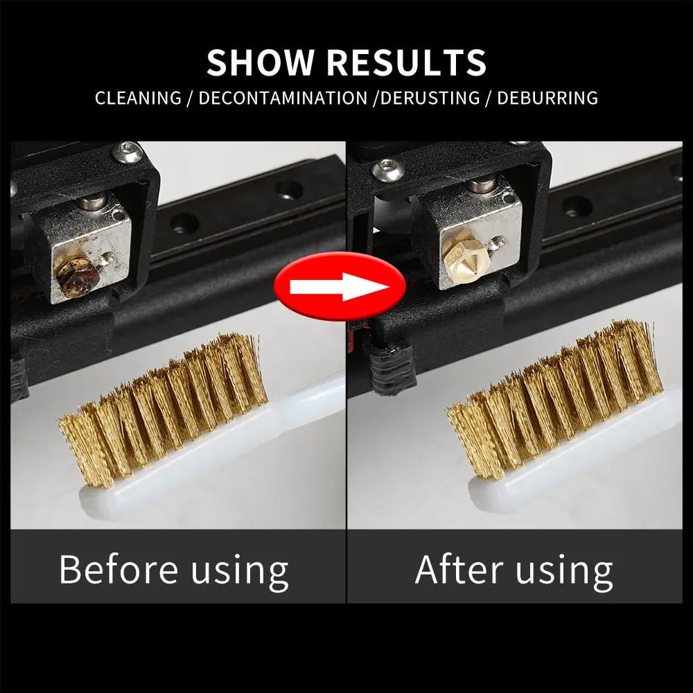 Storazone KINGROON 3D Printer Cleaner Tool Copper Wire Brush Toothbrush Nozzle Cleaning Needle 3D Printer Parts Cleaning Tool Wrench Kit