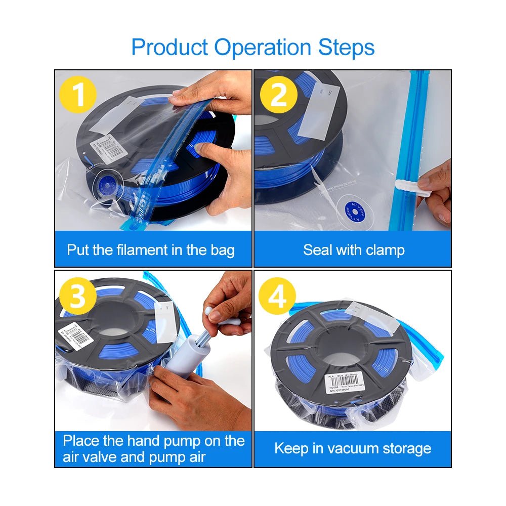 Storazone KINGROON PLA ABS TPU Vacuum Bag Filament Storage Bag 3D Printer Filament Dryer Safekeep Humidity Resistant 3D Printer Parts