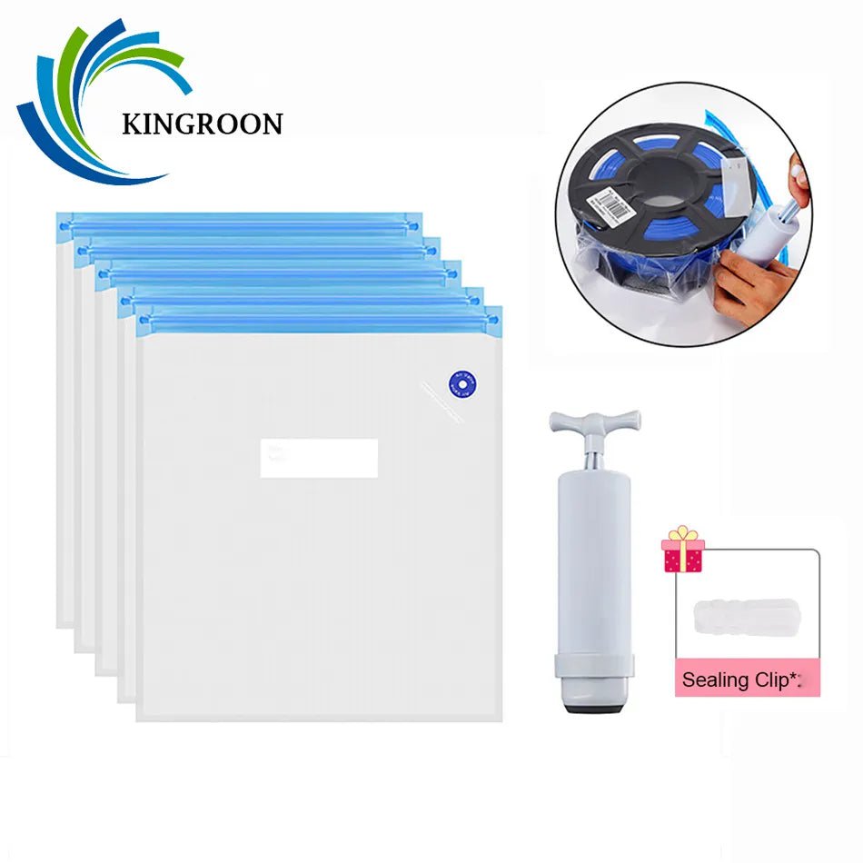 Storazone KINGROON PLA ABS TPU Vacuum Bag Filament Storage Bag 3D Printer Filament Dryer Safekeep Humidity Resistant 3D Printer Parts