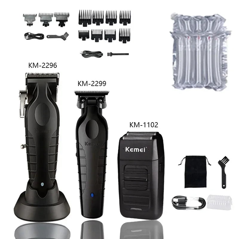 Storazone Kit3 Kemei KM-2299 Hair Trimmer Machine Men's Haircut Machine Hair Clipper Professional Hair Cutter Hair Cutting Machine Clipper Hair