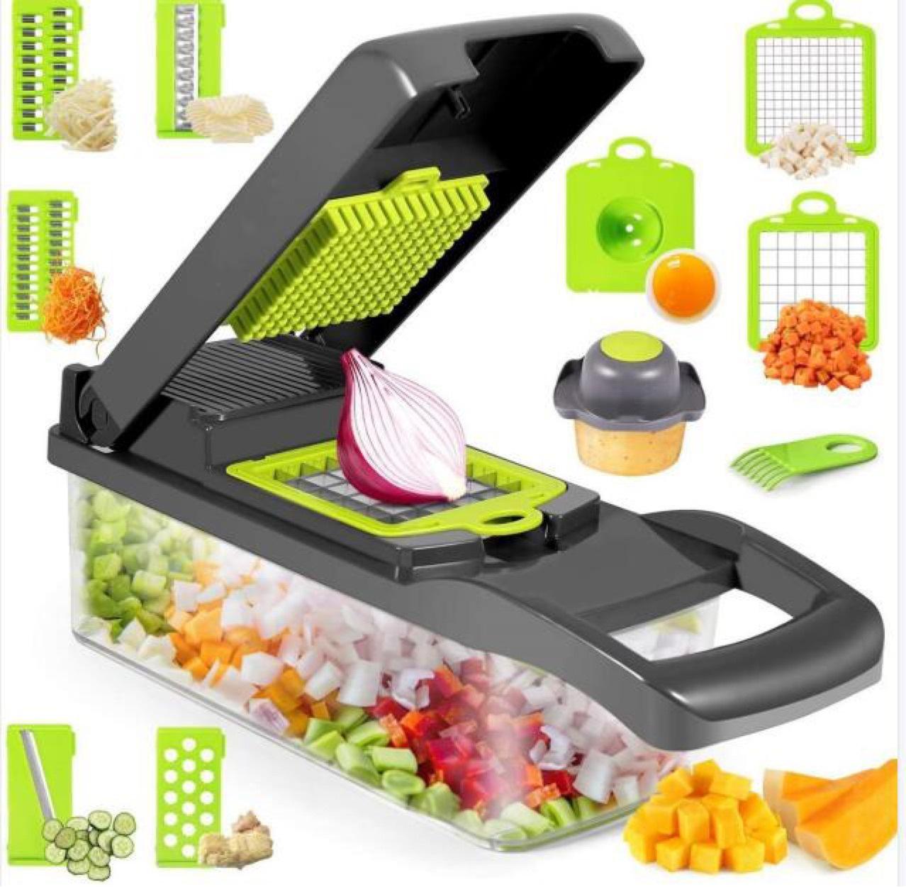 STORAZONE Kitchen 12 In 1 Manual Vegetable Chopper Kitchen Gadgets Food Chopper Onion Cutter Vegetable Slicer