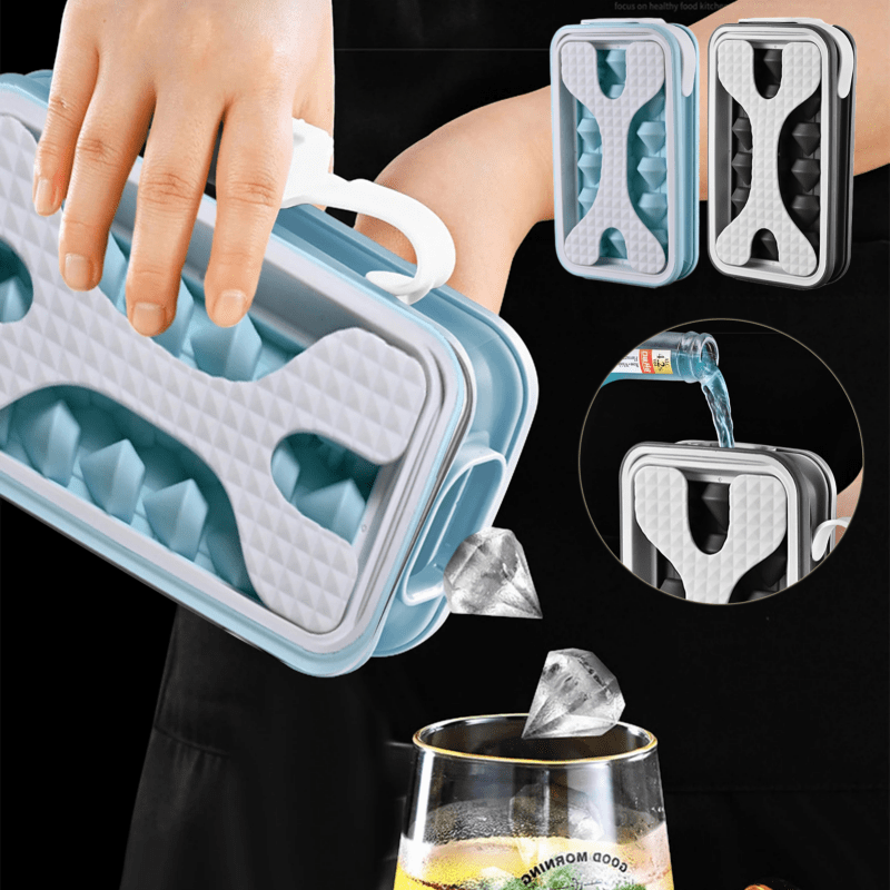 STORAZONE Kitchen 2in1 Portable Silicone Ice Ball Mold Ice Maker Water Bottle Ice Cube Mould Bottle Creative Ice Ball Diamond Curling Summer Kitchen Gadgets