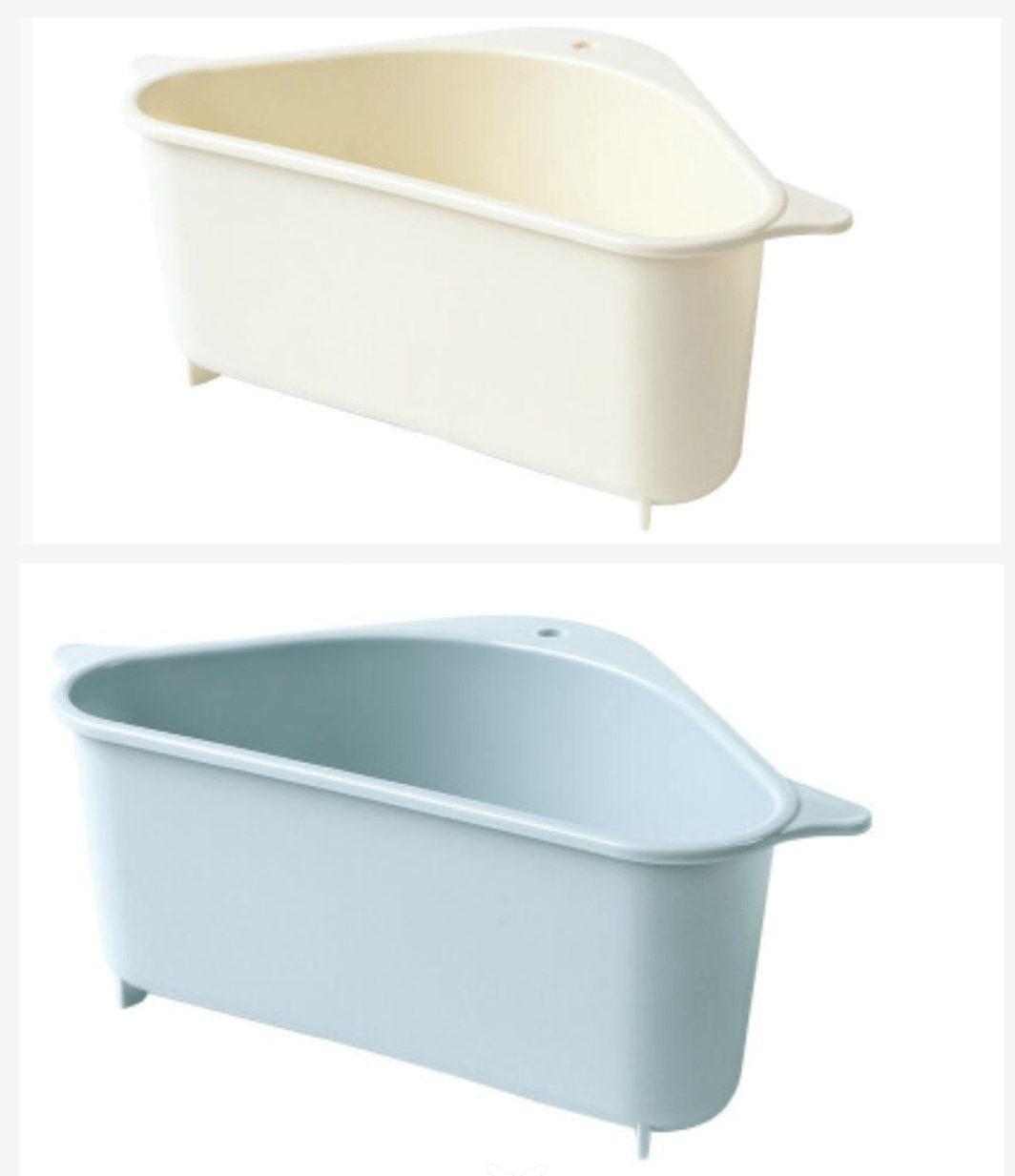 STORAZONE Kitchen Beige+Blue / 2 PCS Kitchen Sink Multi-function Triangle Storage Rack Multi-purpose Dishwashing Sponge Drain Rack Storage Rack