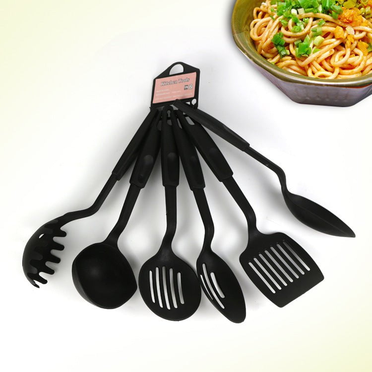 STORAZONE Kitchen Black Kitchen Utensils Shovel Spoon Set Non-stick Pan Kitchen Utensils