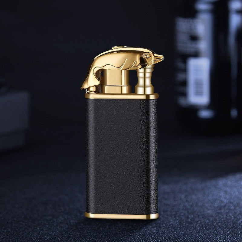 STORAZONE Kitchen Black Scrub Dolphin bk872 / 1PCS Creative Blue Flame Lighter Dolphin Dragon Tiger Double Fire Metal Winproof Lighter Inflatable Lighter
