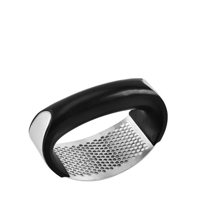 STORAZONE Kitchen Black Stainless Steel Garlic Masher Garlic Press Household Manual Curve Fruit Vegetable Tools Kitchen Gadgets
