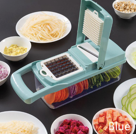 STORAZONE Kitchen Blue Multifunctional Vegetable Cutter Home Kitchen Slicing And Dicing Fruit Artifact