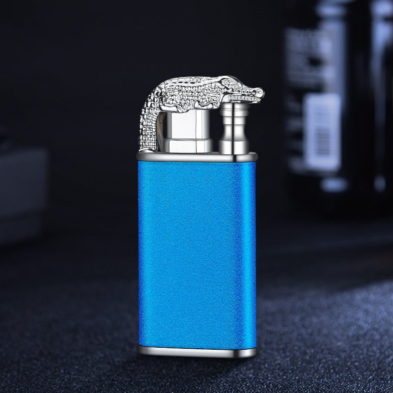 STORAZONE Kitchen Blue Scrub Crocodile bk872 / 1PCS Creative Blue Flame Lighter Dolphin Dragon Tiger Double Fire Metal Winproof Lighter Inflatable Lighter