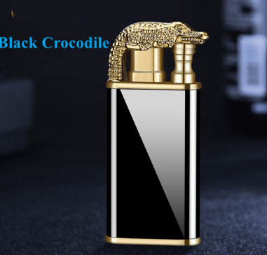 STORAZONE Kitchen Business black crocodile / 1PCS Creative Blue Flame Lighter Dolphin Dragon Tiger Double Fire Metal Winproof Lighter Inflatable Lighter