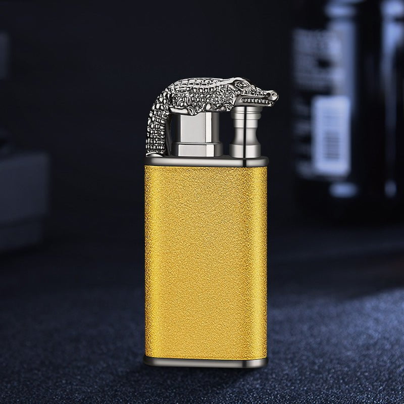 STORAZONE Kitchen Gold Scrub Crocodile bk872 / 1PCS Creative Blue Flame Lighter Dolphin Dragon Tiger Double Fire Metal Winproof Lighter Inflatable Lighter
