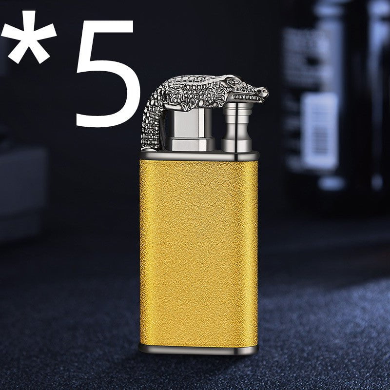 STORAZONE Kitchen Gold Scrub Crocodile bk872 / 5PCS Creative Blue Flame Lighter Dolphin Dragon Tiger Double Fire Metal Winproof Lighter Inflatable Lighter