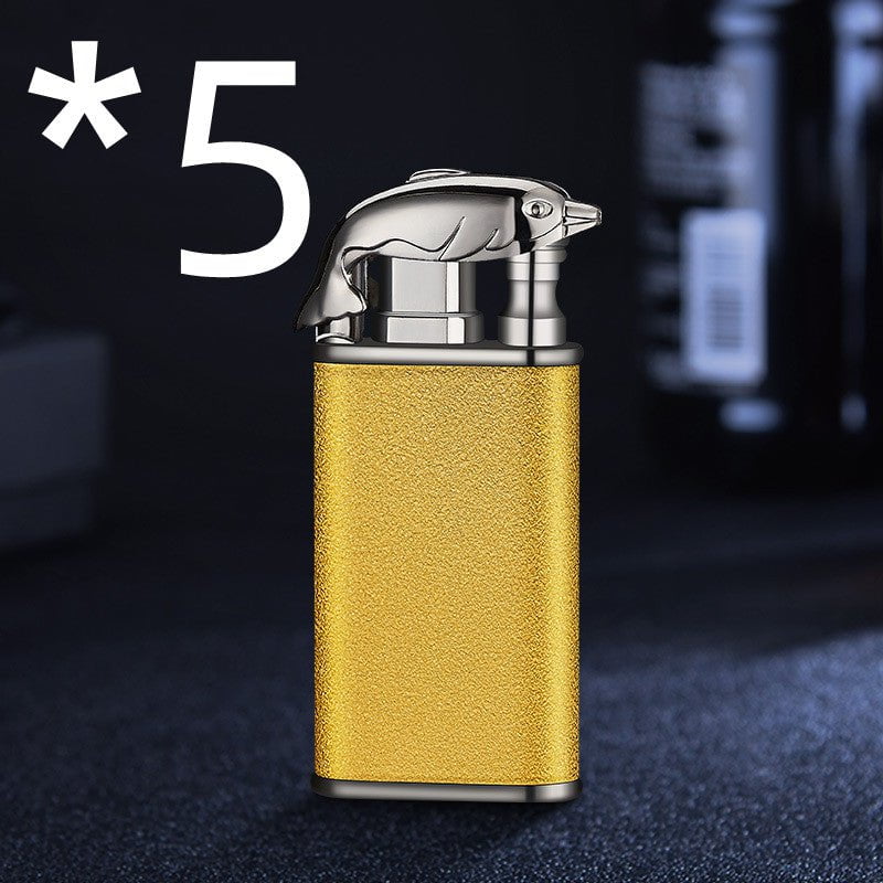STORAZONE Kitchen Gold Scrub Dolphin bk872 / 5PCS Creative Blue Flame Lighter Dolphin Dragon Tiger Double Fire Metal Winproof Lighter Inflatable Lighter