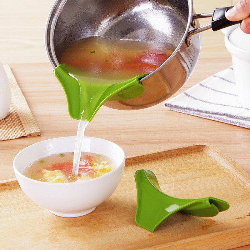 STORAZONE Kitchen Green 2pc Silicone Soup Funnel Kitchen Gadget Tools