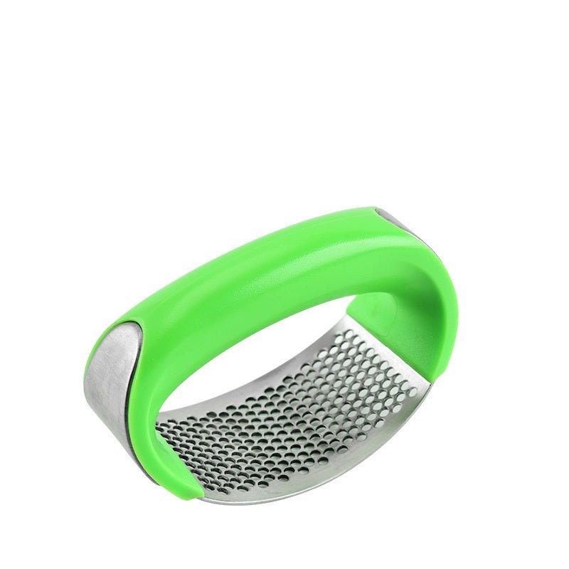STORAZONE Kitchen Green Stainless Steel Garlic Masher Garlic Press Household Manual Curve Fruit Vegetable Tools Kitchen Gadgets