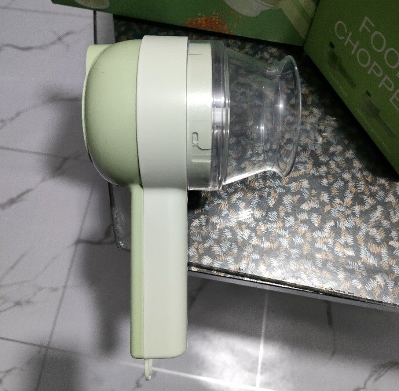 STORAZONE Kitchen Green / USB Multifunctional Electric Vegetable Slicer Kitchen Fruit Salad Cutter Carrot Potato Chopper Cutting Machine Stainless Steel Blade