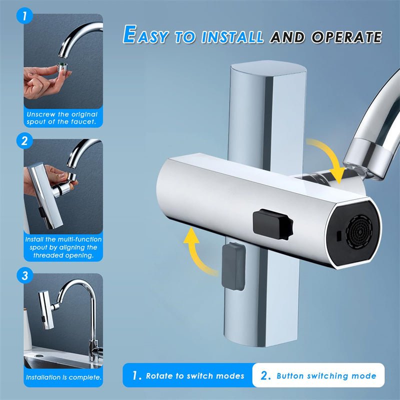 STORAZONE Kitchen Kitchen Faucet Waterfall Outlet Splash Proof Universal Rotating Bubbler Multifunctional Water Nozzle Extension Kitchen Gadgets